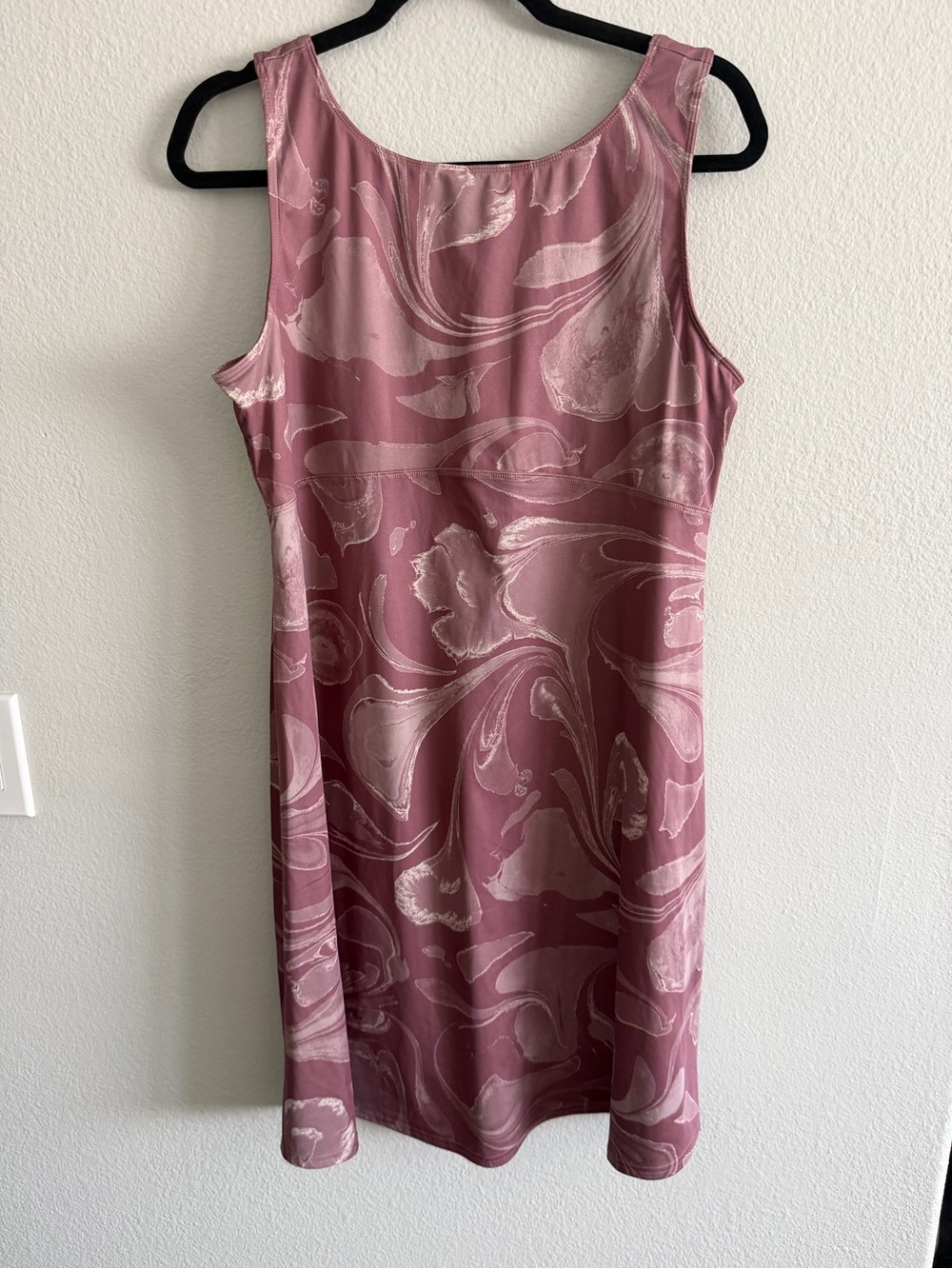Columbia Dusty Rose Marble-Print Sleeveless Skater Active Dress Size L